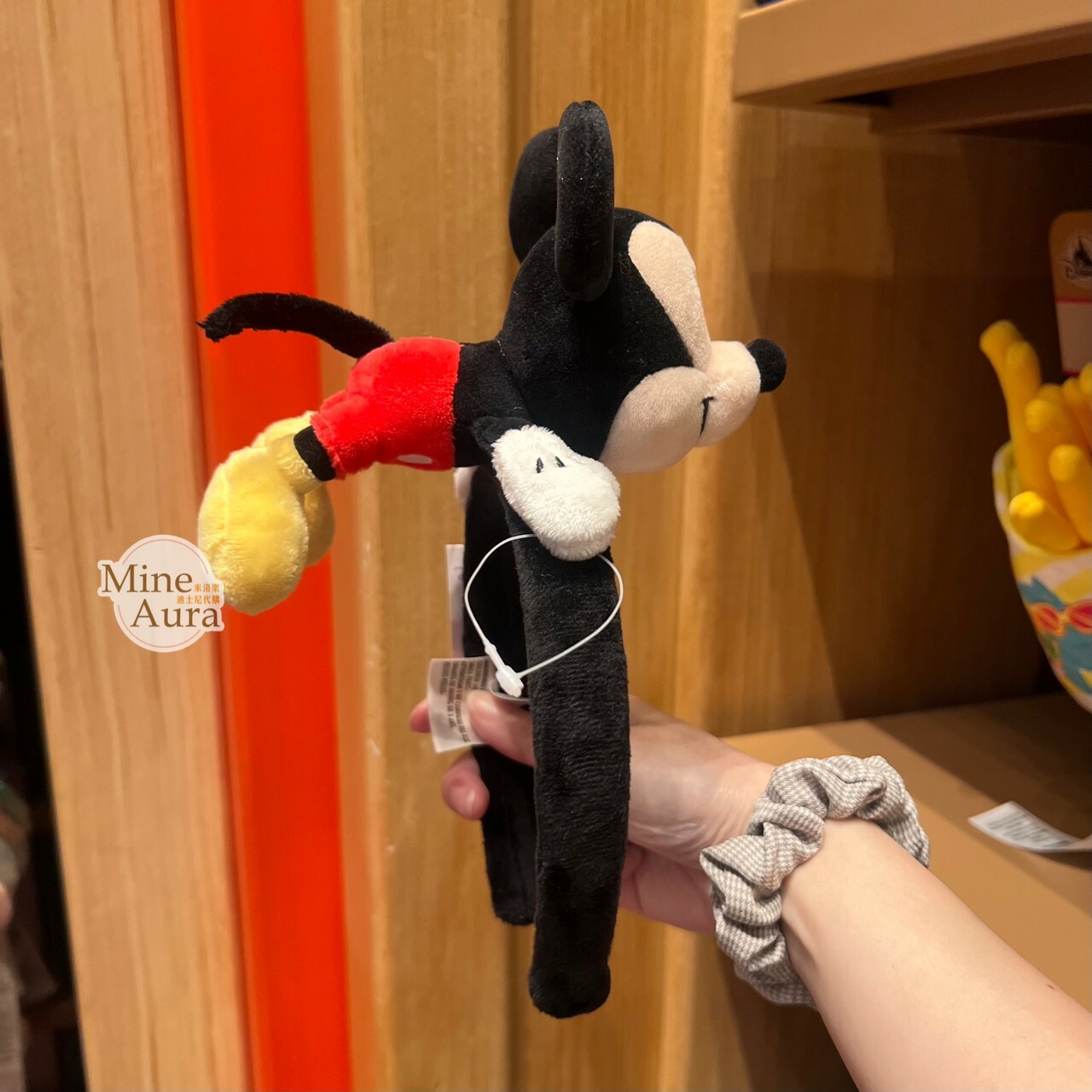 米奇 Mickey 正面趴姿 趴趴 絨毛造型 髮圈 髮箍-香港迪士尼樂園