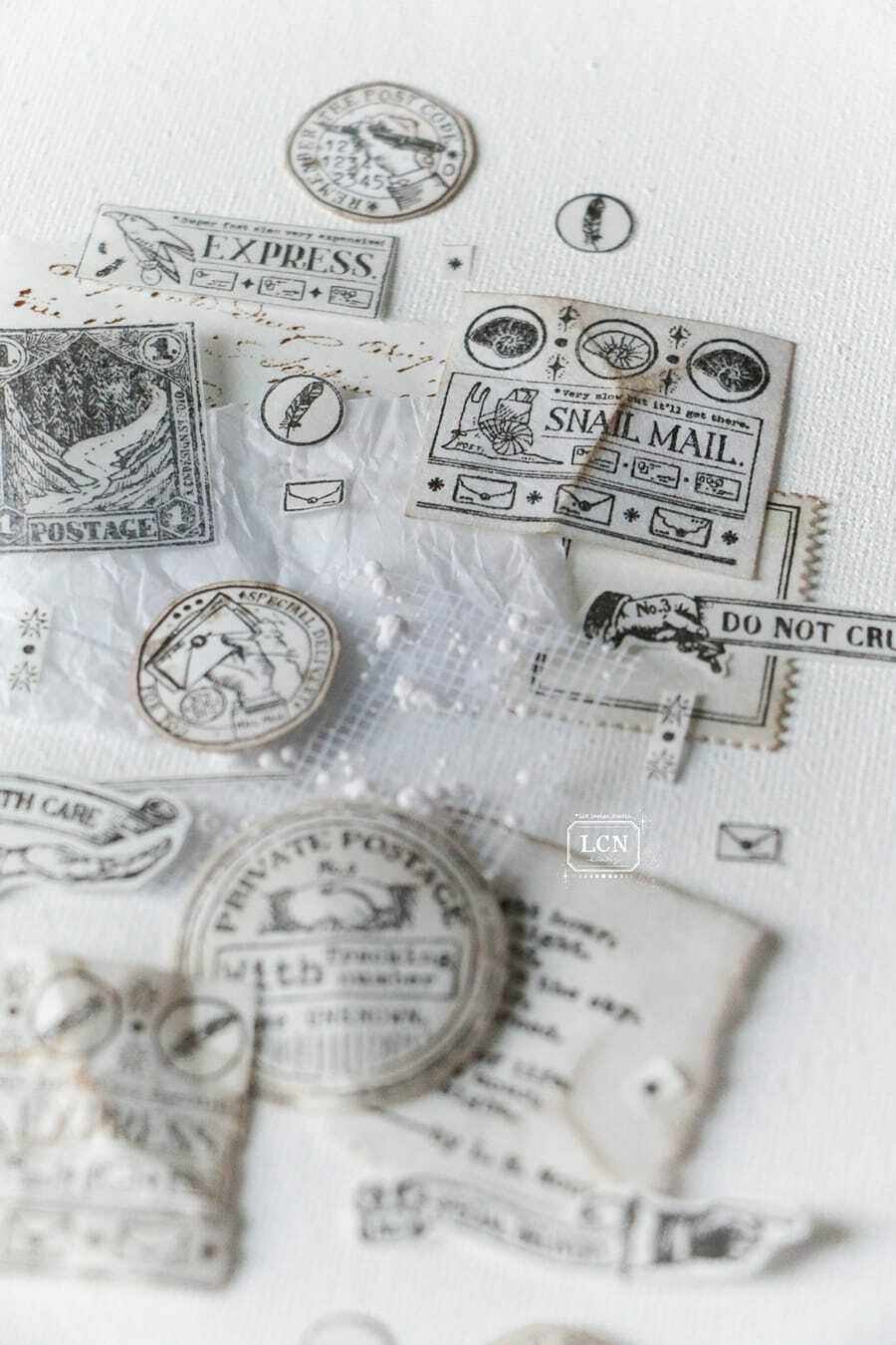 郵政標語 2入 木頭印章組｜吉LCN