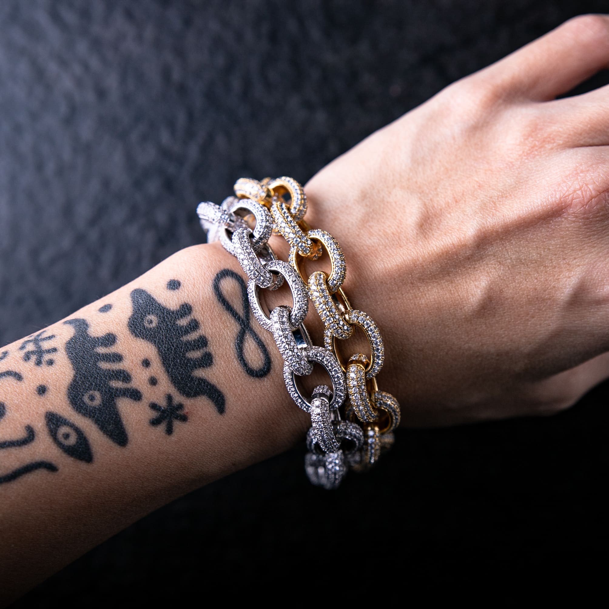 15mm滿鑲O字手鍊