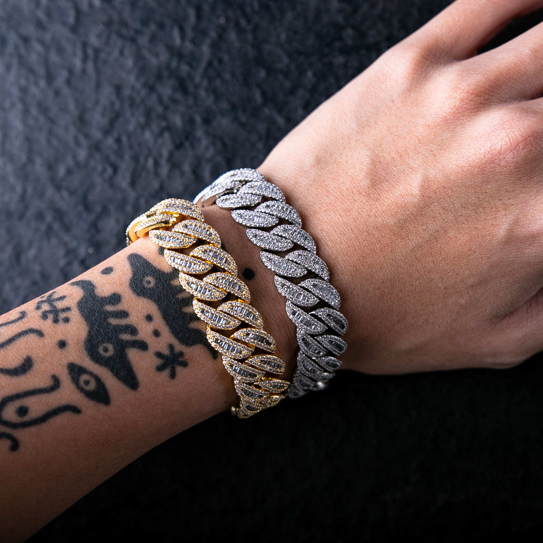 15mmT方混鑲邁阿密古巴手鍊