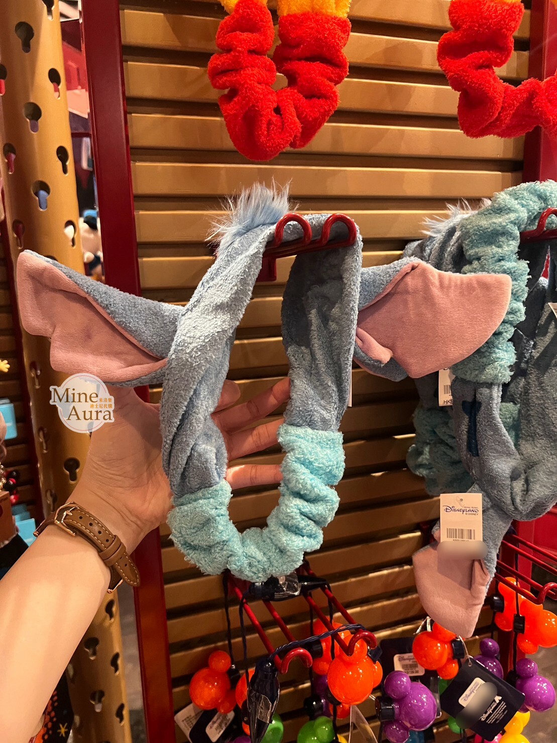 史迪奇 Stitch 絨毛 立體耳朵造型 髮帶 洗臉髮帶 星際寶貝 Lilo & Stitch -香港迪士尼樂園