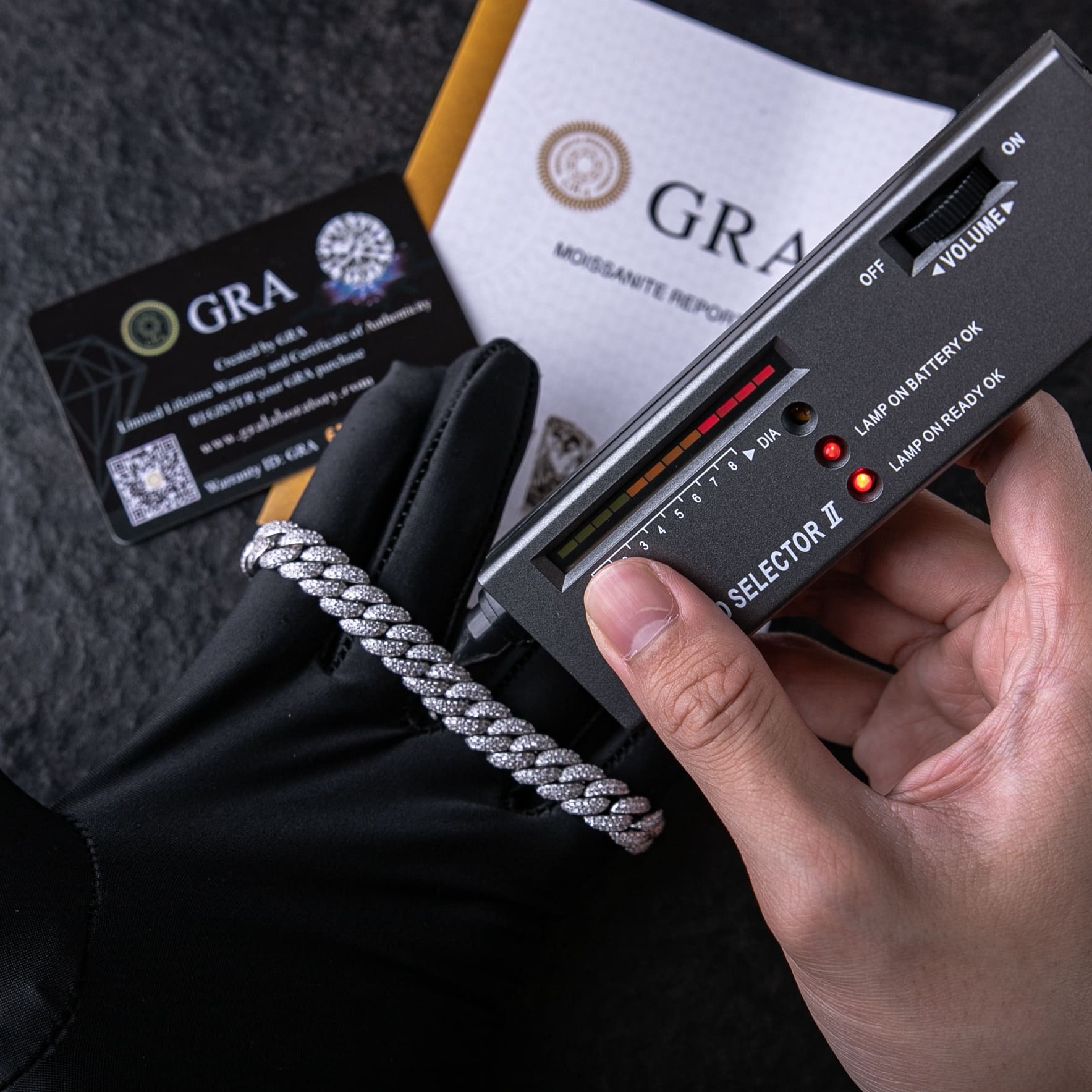 925純銀莫桑石10mm滿鑲邁阿密古巴手鍊