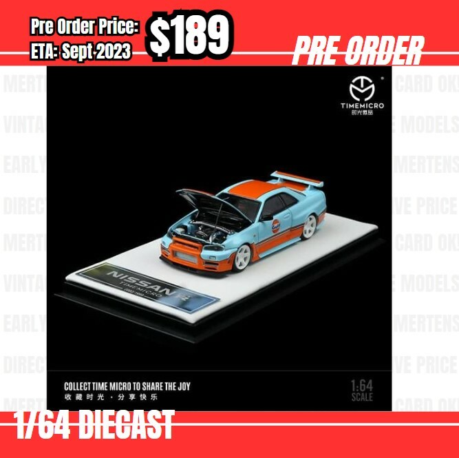 PO-$189 * Time Micro * 1:64 Nissan Skyline GTR R34 Gulf [OD27/06]