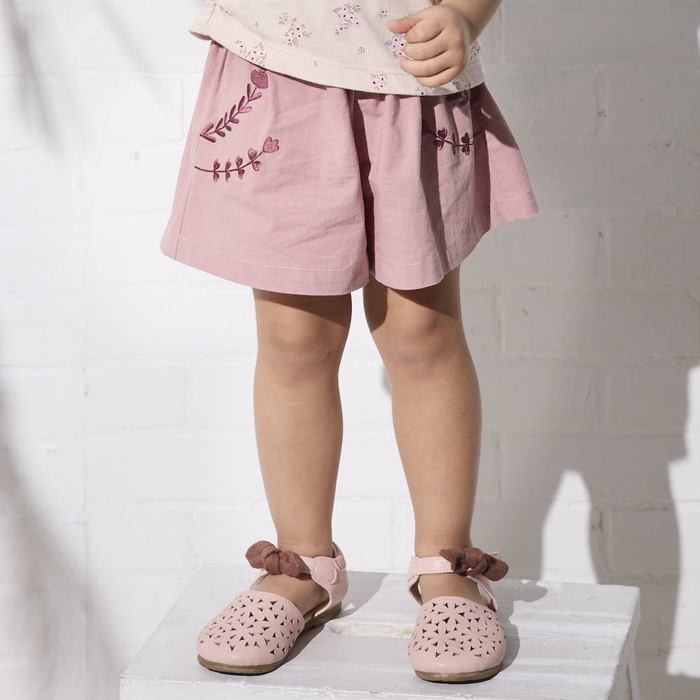PIPPY精致繡花棉質褲裙 粉