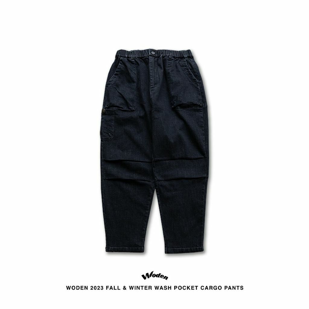 WODEN 2023 Fall & Winter Wash Pocket Cargo Pants 深藍