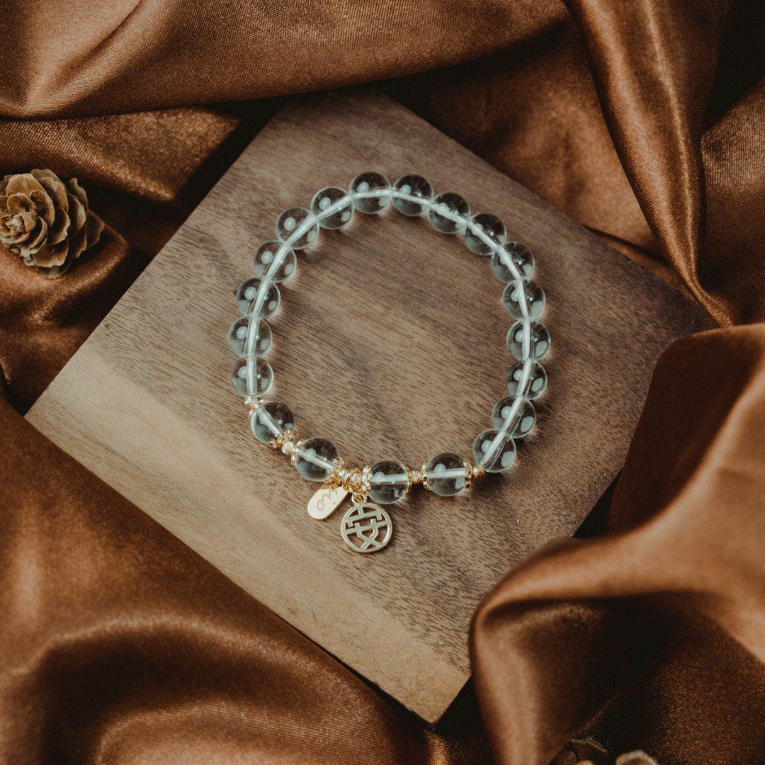 【珠璣】福壽安康-白水晶中文字水晶手鍊/水晶手串