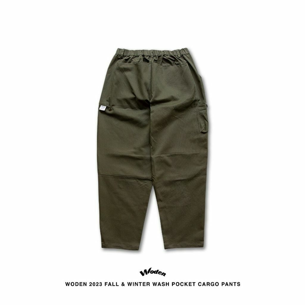WODEN 2023 Fall & Winter Wash Pocket Cargo Pants 軍綠