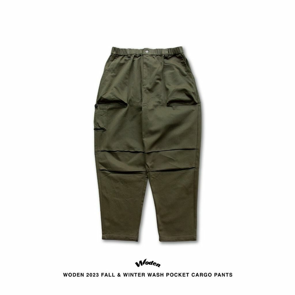 WODEN 2023 Fall & Winter Wash Pocket Cargo Pants 軍綠
