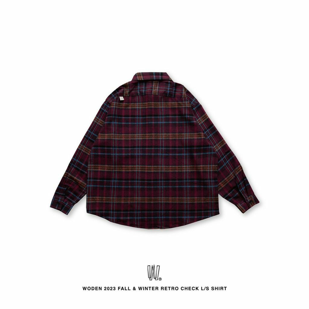 WODEN 2023 Fall & Winter Retro Check L/S Shirt 紅色款