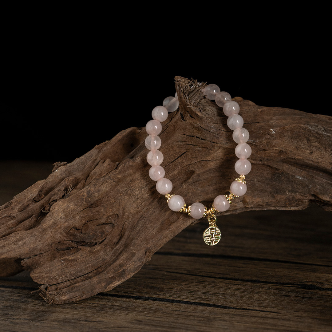 【珠璣】永結同心-粉水晶中文字水晶手鍊/水晶手串