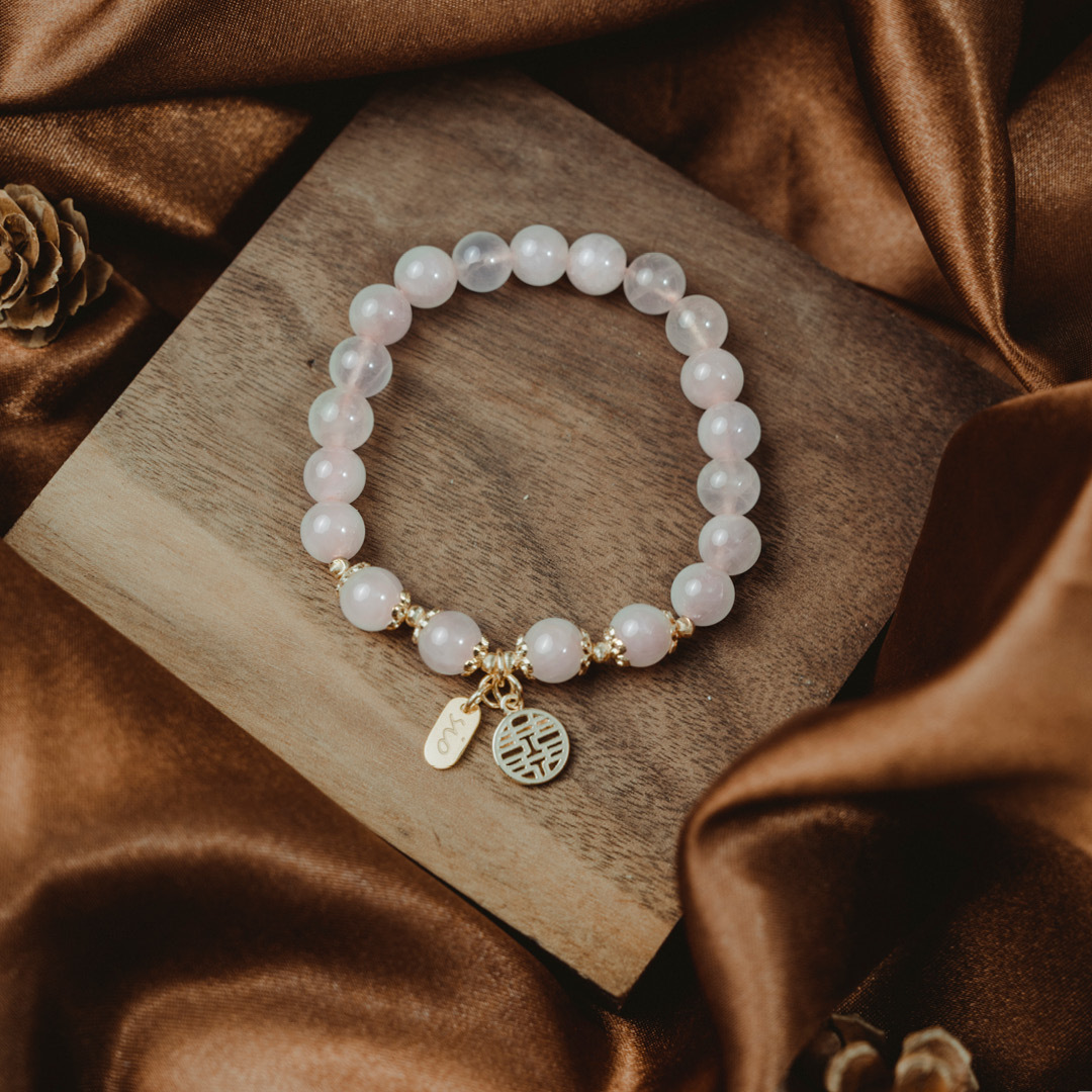 【珠璣】永結同心-粉水晶中文字水晶手鍊/水晶手串