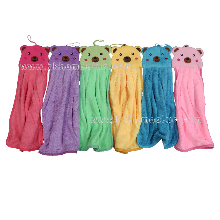 6條裝 熊仔珊瑚絨抹手巾 4180107