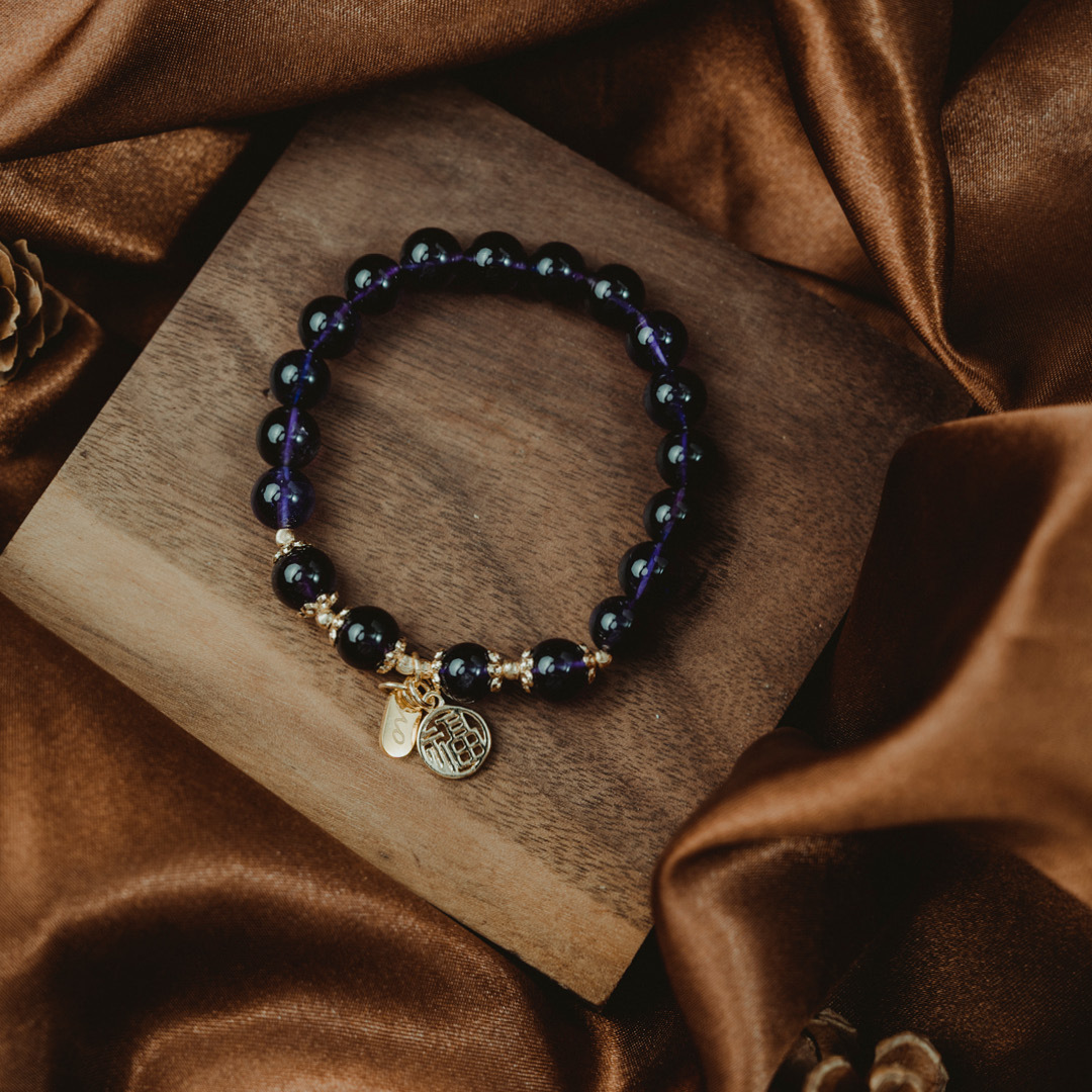 【珠璣】福星高照-紫水晶中文字水晶手鍊/水晶手串