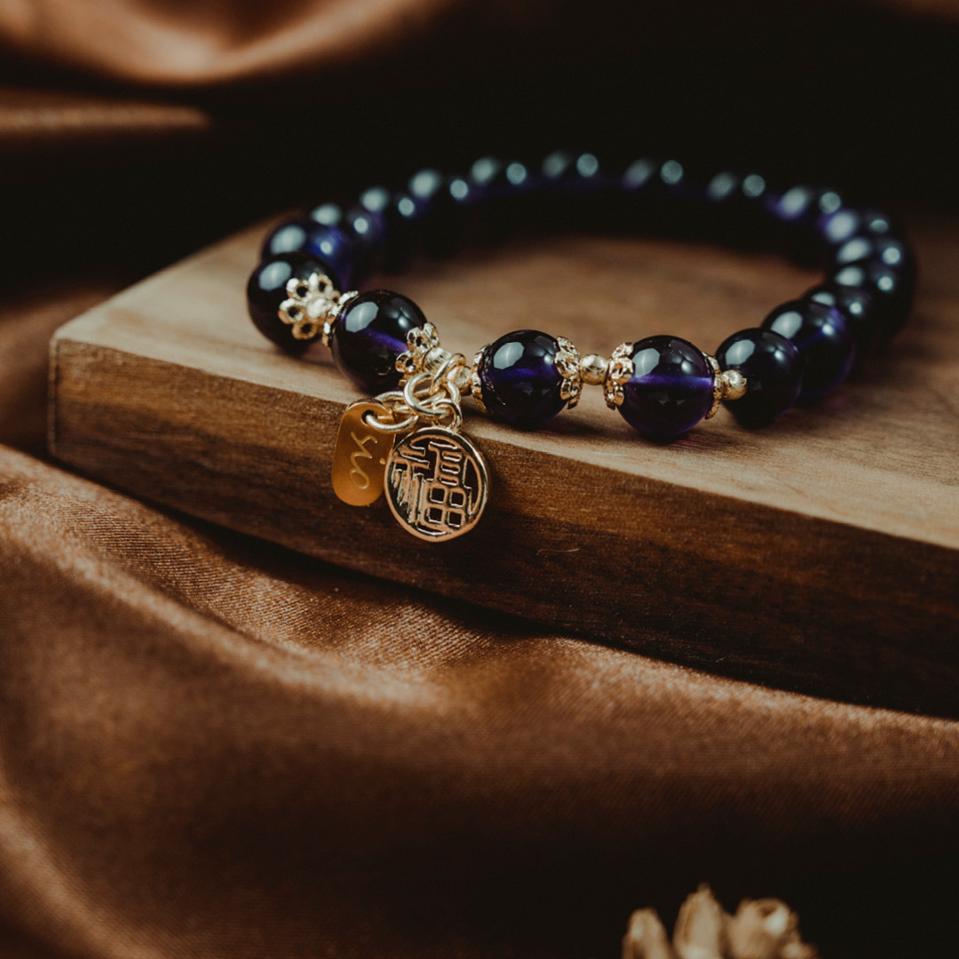 【珠璣】福星高照-紫水晶中文字水晶手鍊/水晶手串