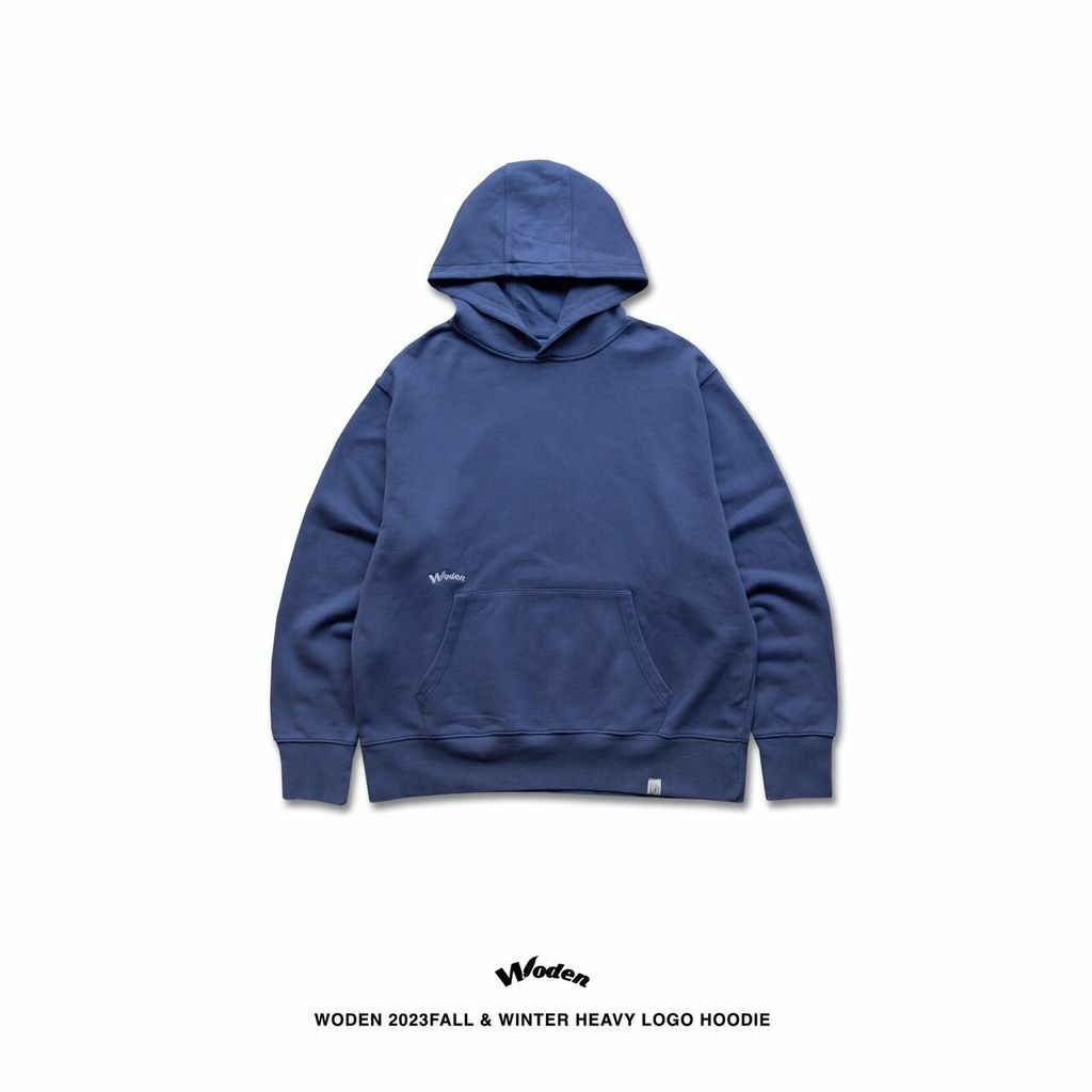 『直營限定』WODEN 2023 Fall & Winter Heavy LOGO Hoodie 藍色