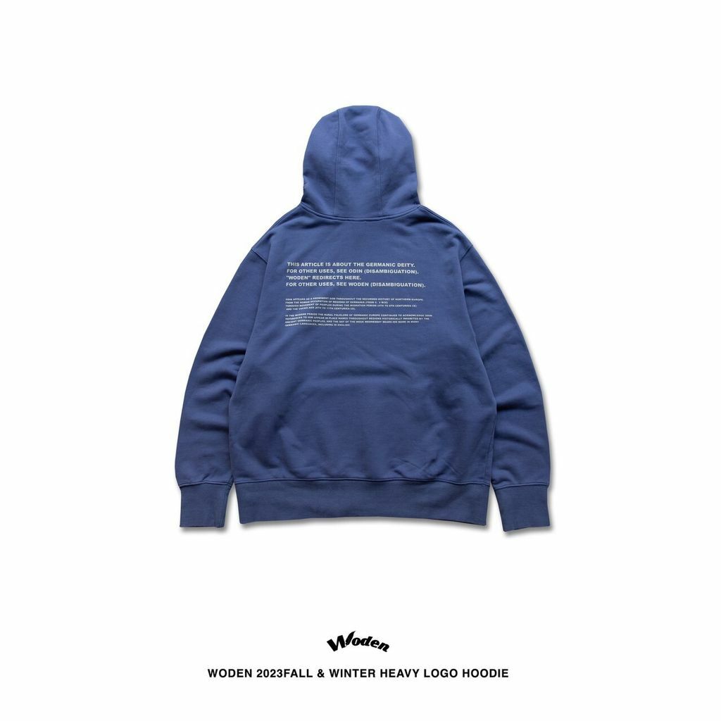 『直營限定』WODEN 2023 Fall & Winter Heavy LOGO Hoodie 藍色