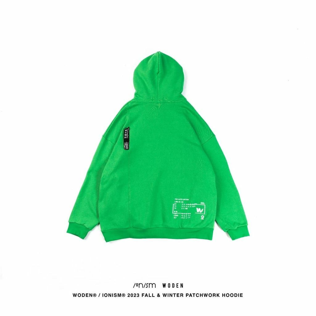 WODEN® / IONISM® 2023 Fall & Winter Patchwork Hoodie 綠