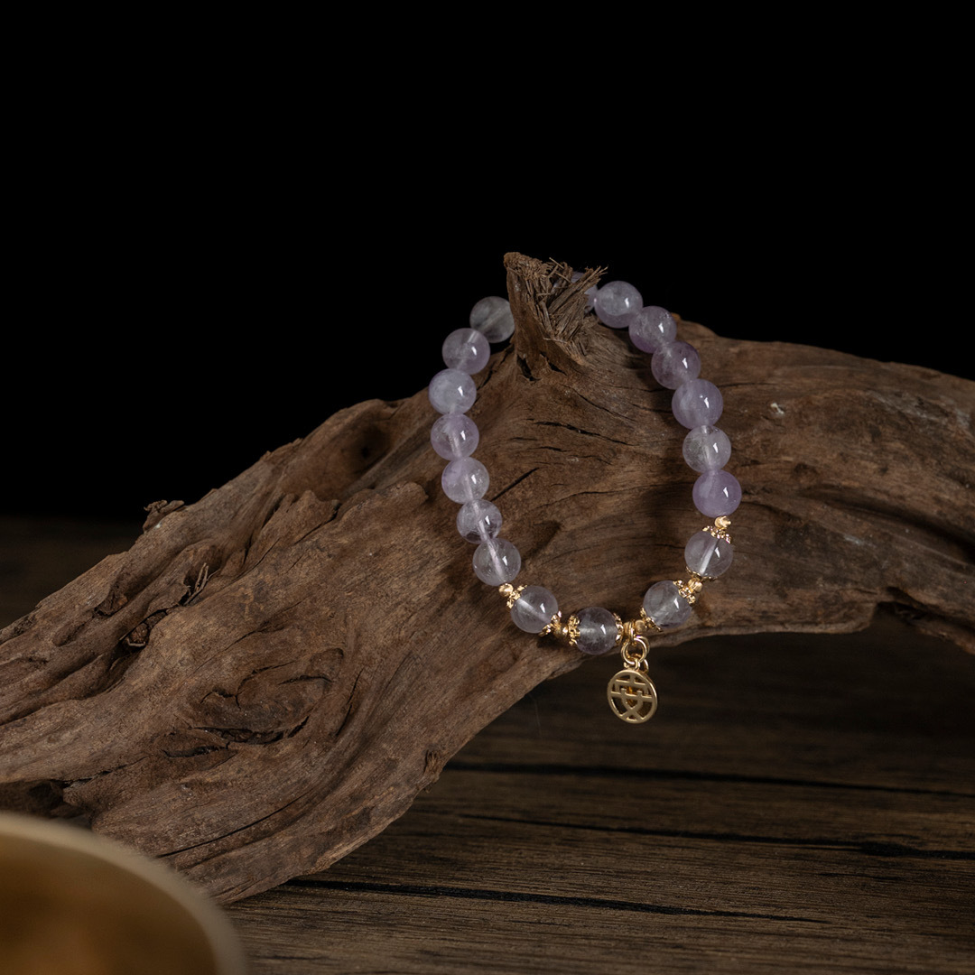 【珠璣】吉祥安泰-紫水晶中文字水晶手鍊/水晶手串
