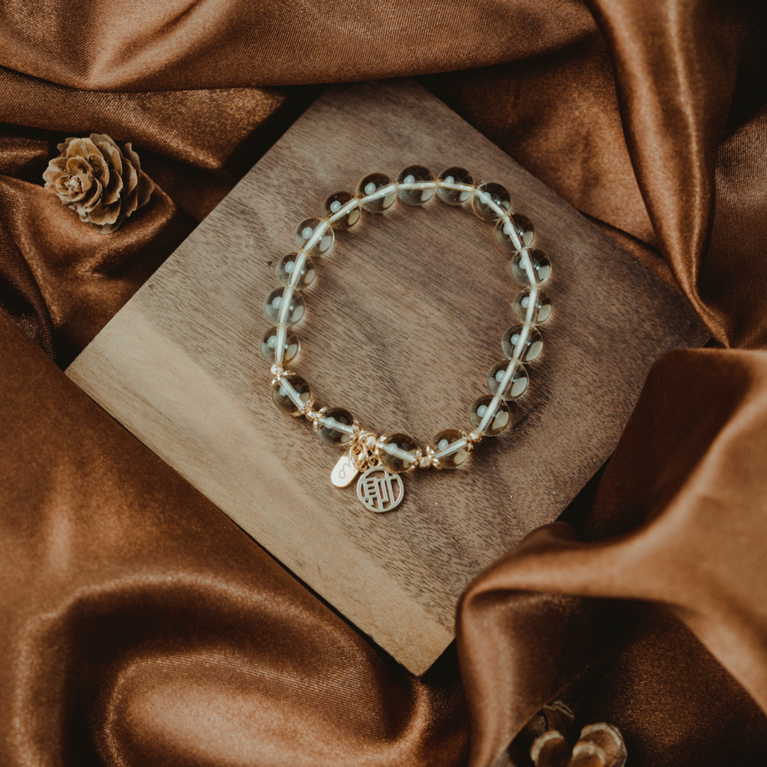 【珠璣】五福臨門-黃水晶中文字水晶手鍊/水晶手串