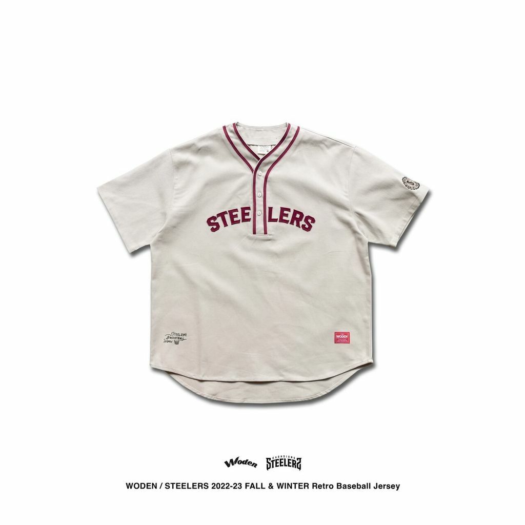 WODEN X STEELERS Retro Baseball Jersey 米色款