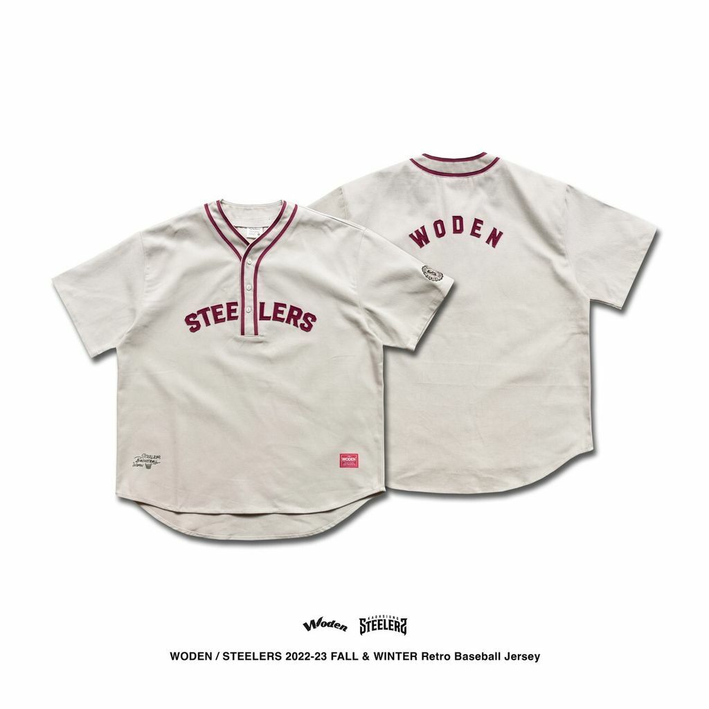 WODEN X STEELERS Retro Baseball Jersey 米色款