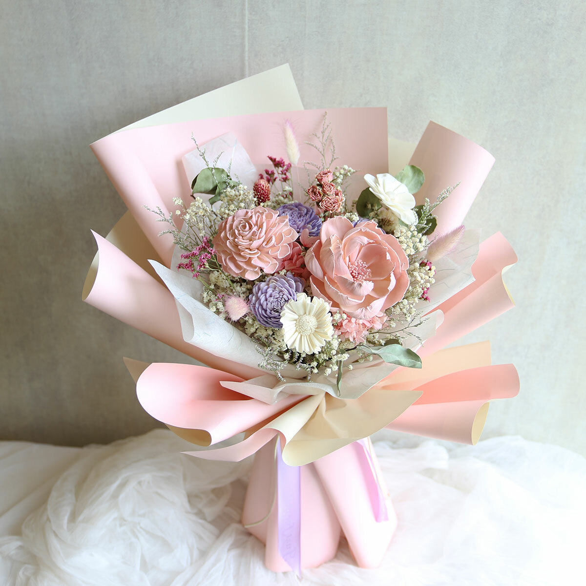 G84｜粉色系乾燥花束