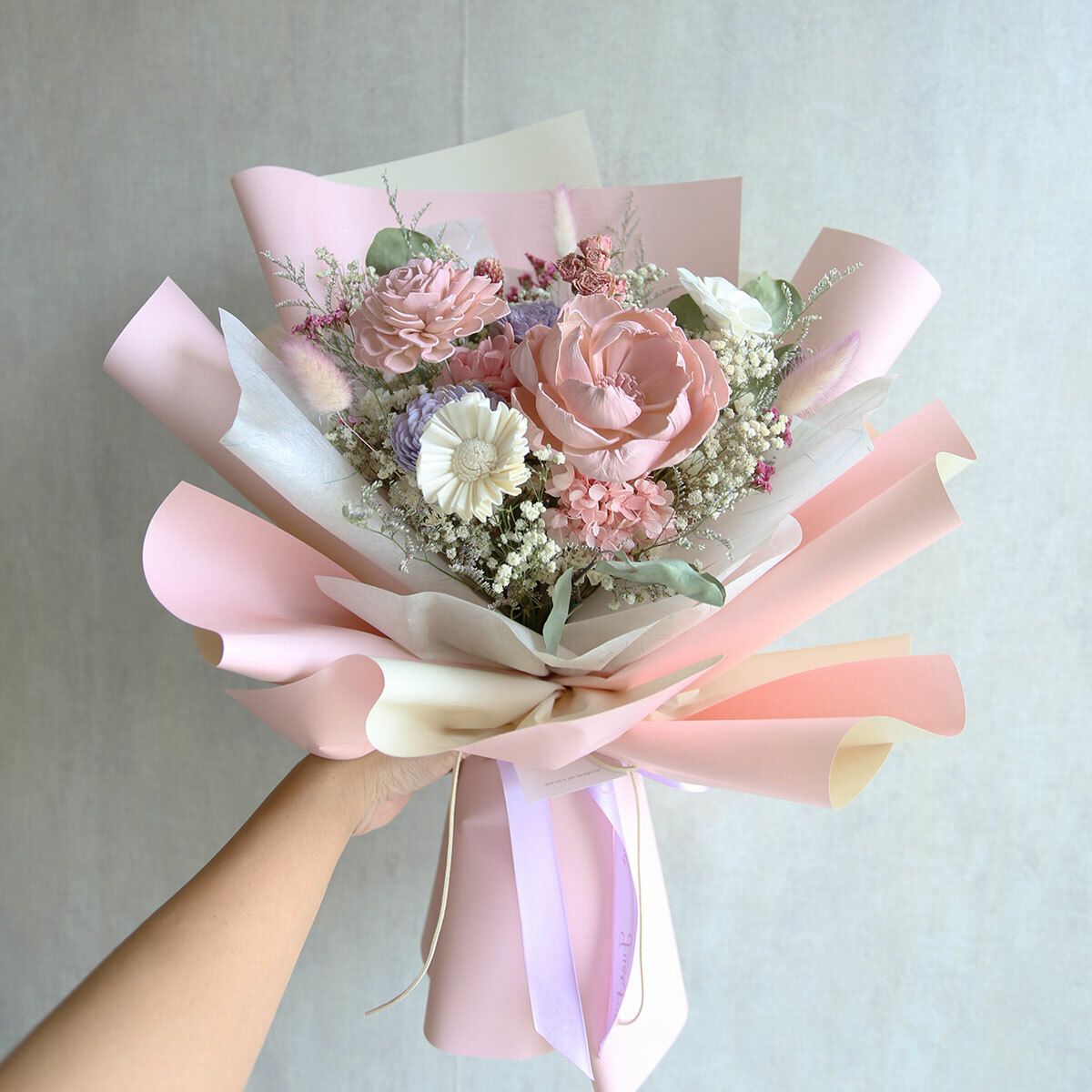 G84｜粉色系乾燥花束