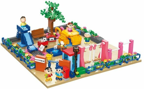 Qman 蠟筆小新 公園造型積木