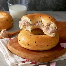 [本店獨家發售]  - 原味時代 減醣豆渣經典芋泥貝果/麵包圈 100g±10g, 1 bagel #加入大豆渣粉  (急凍 -18°C)