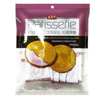 （箱購）盛香珍法國薄酥-草莓口味128g(10入/箱)