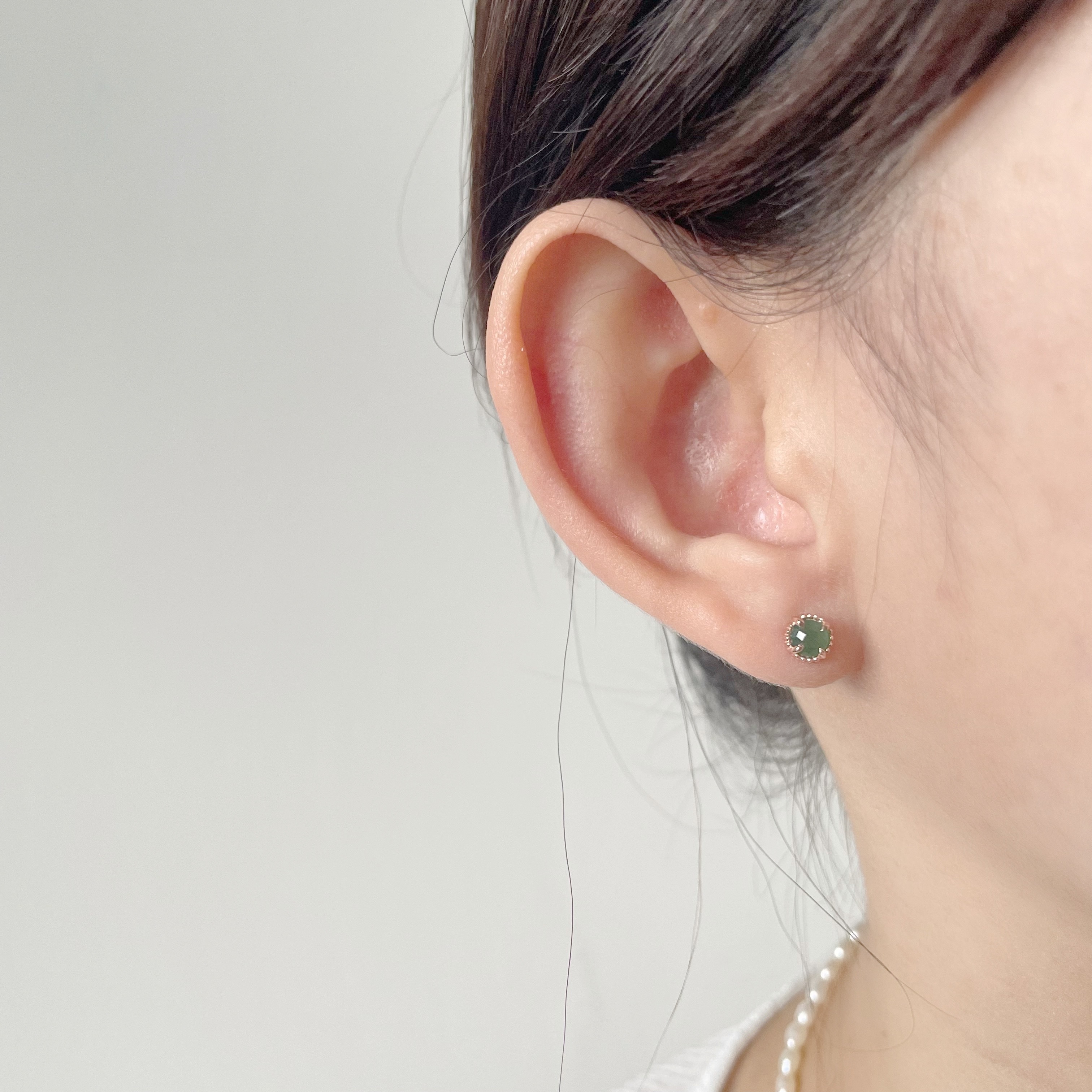 小蛋撻東菱石轉珠耳環