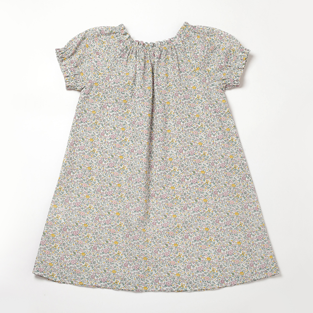 PIPPY經典小碎花純棉連身裙洋裝 粉紫