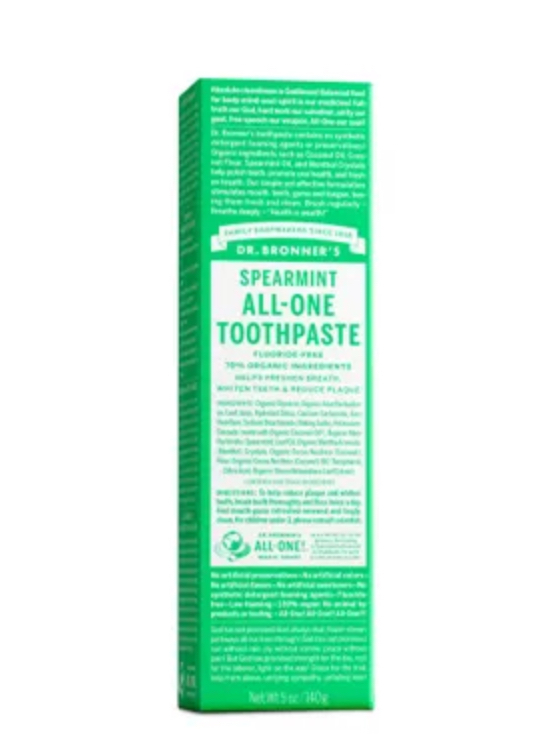 Dr Bronner‘s 有機留蘭香(spearmint)美白牙膏 (最佳使用日期為2026年12月30日)