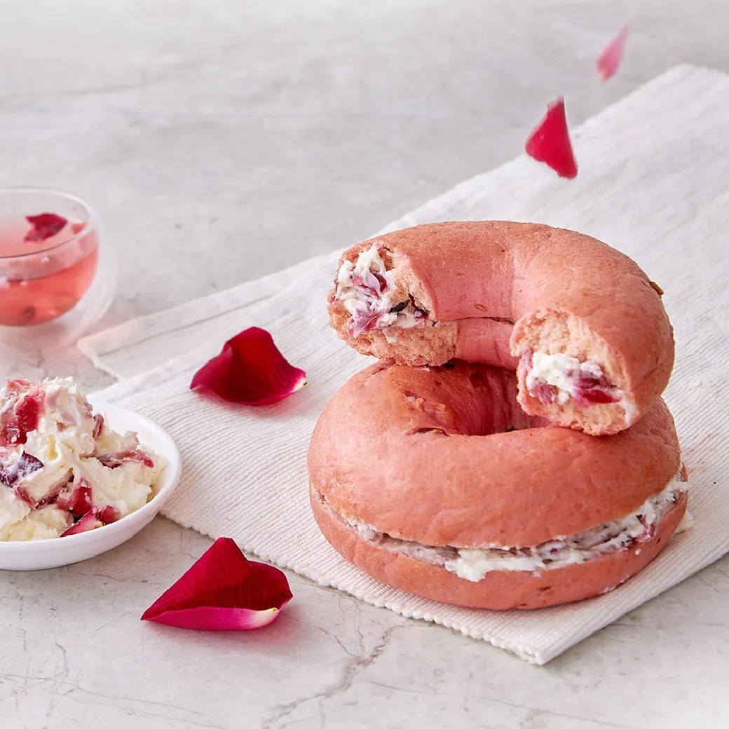 原味時代【新品上市】玫瑰洛神乳酪貝果 #加入大豆渣粉 (急凍 -18°C)