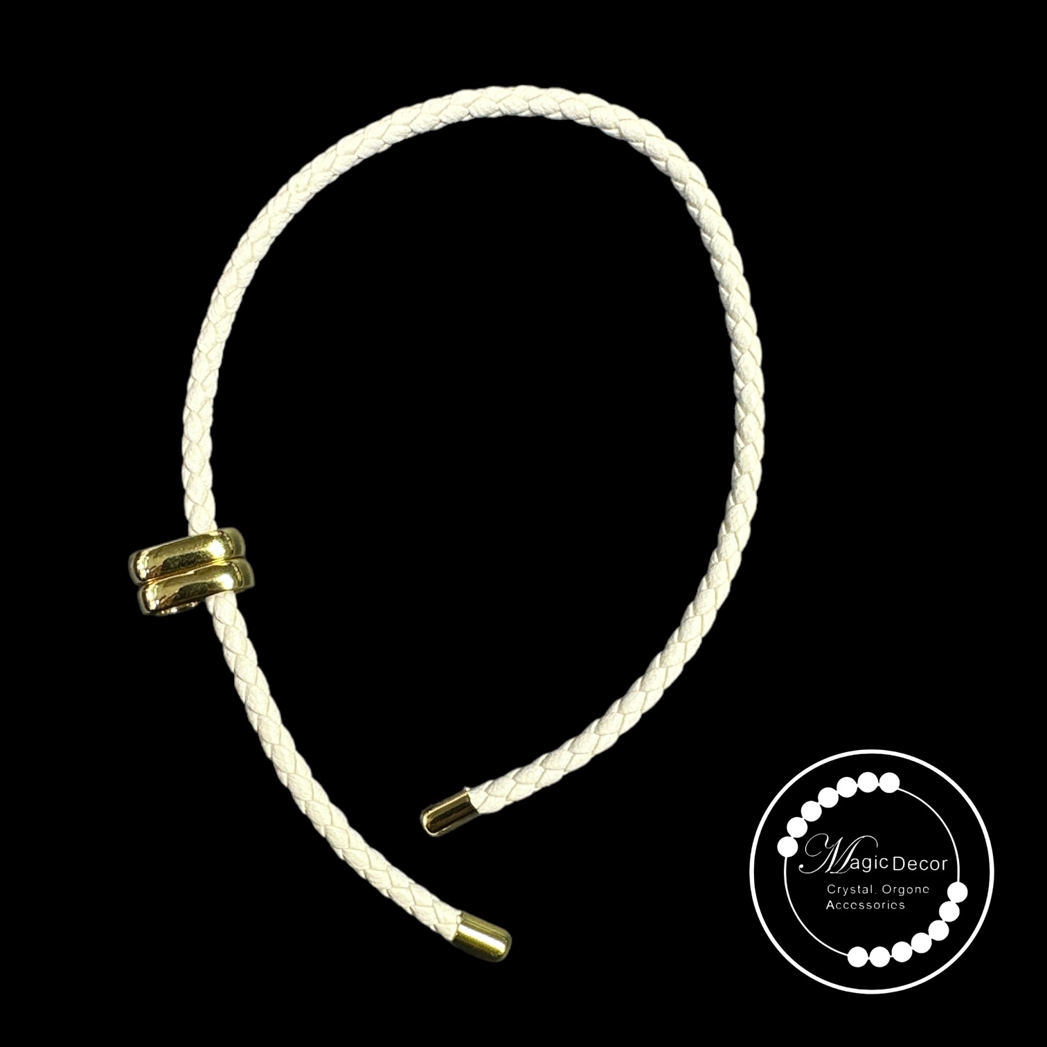 260131 - C61 米白色金扣人造皮繩