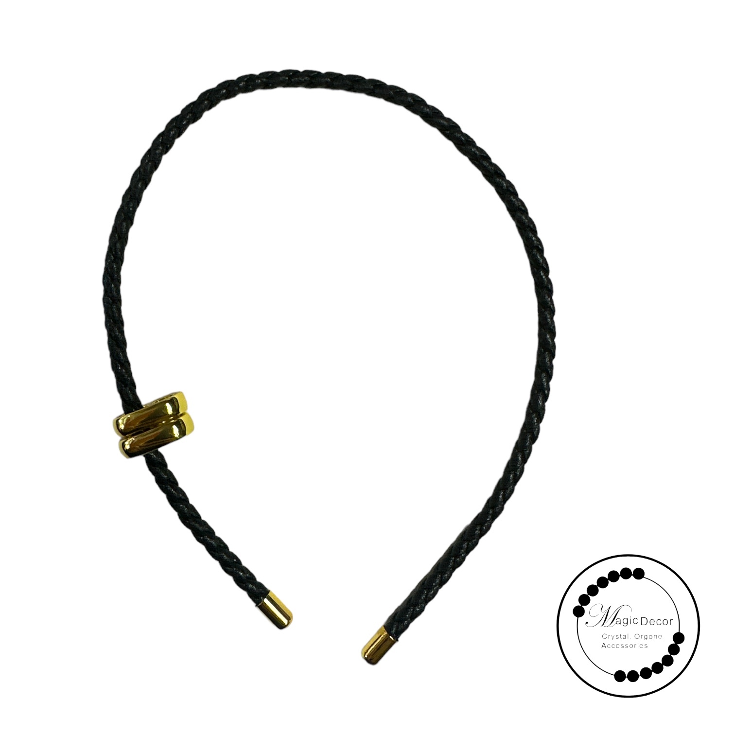 （金扣）黑色皮繩