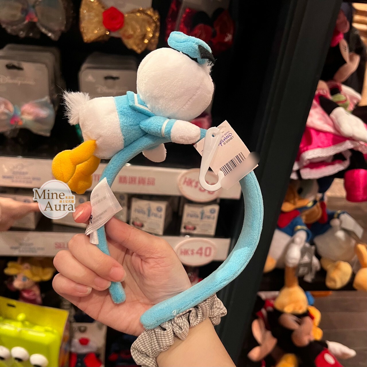 唐老鴨 Donald 絨毛趴趴睡顏 造型 髮圈 髮箍 -香港迪士尼樂園