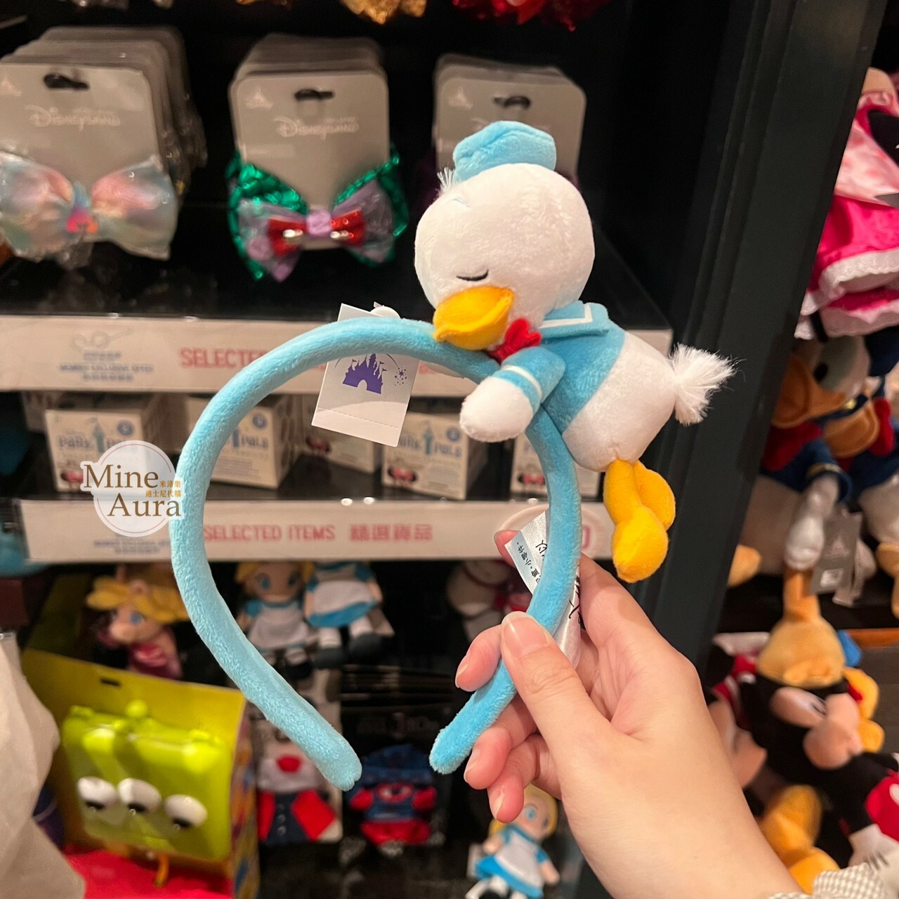 唐老鴨 Donald 絨毛趴趴睡顏 造型 髮圈 髮箍 -香港迪士尼樂園