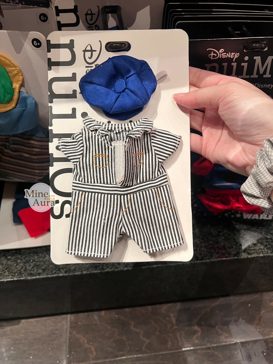 (特價現貨) nuiMOs 藍色棒球帽 黑白直條紋 連身服 造型服裝 (無娃娃) -香港迪士尼樂園