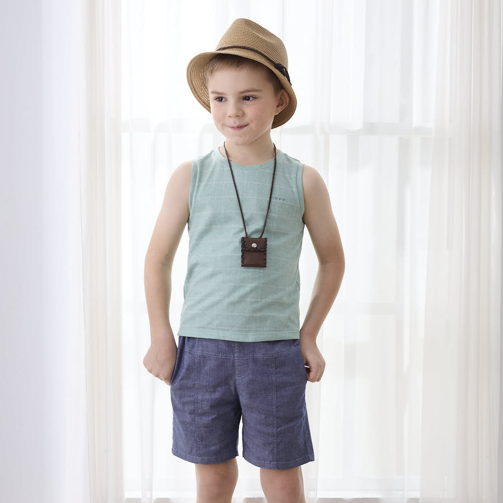 PIPPY無袖圓領格紋背心 綠