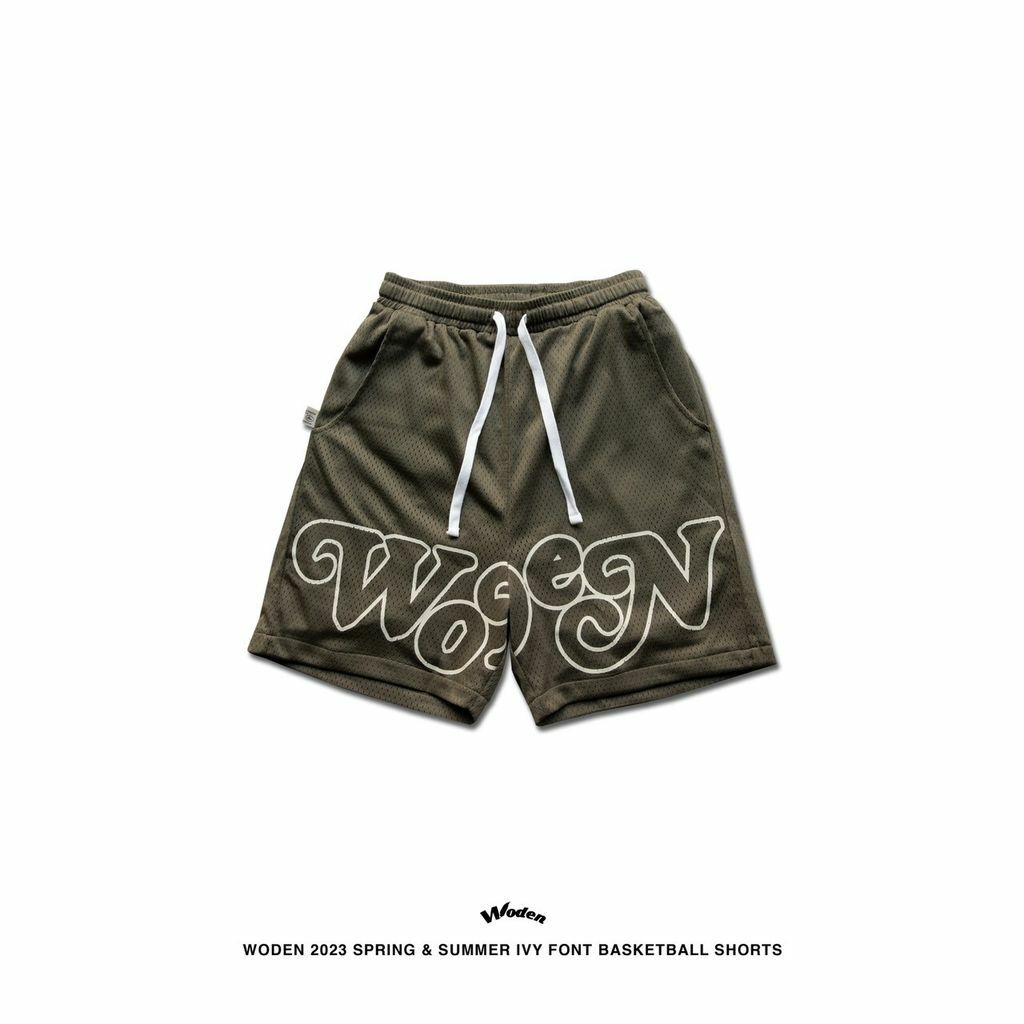 WODEN 2023 Spring & Summer IVY Font Basketball Shorts 綠色款