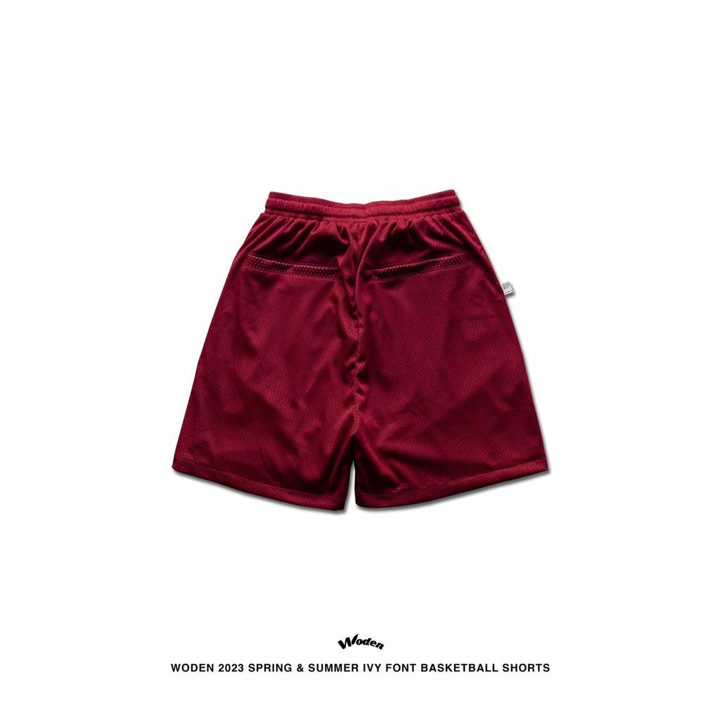 WODEN 2023 Spring & Summer IVY Font Basketball Shorts 紅色款