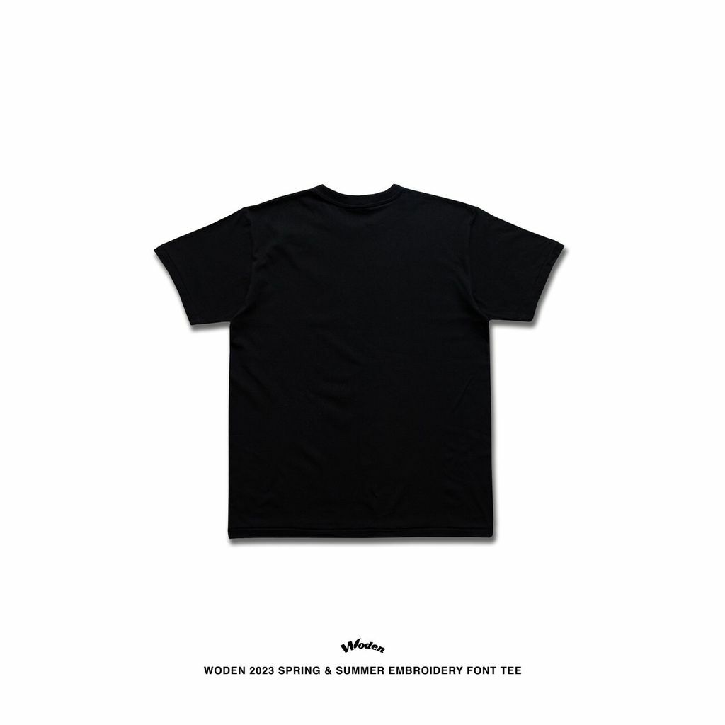 WODEN 2023 Spring & Summer Embroidery Font Tee 黑