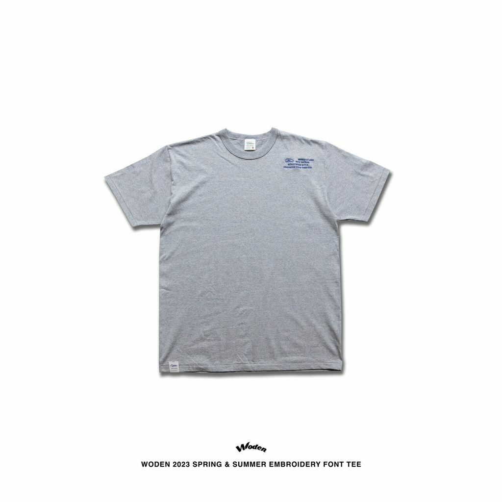 WODEN 2023 Spring & Summer Embroidery Font Tee 灰色