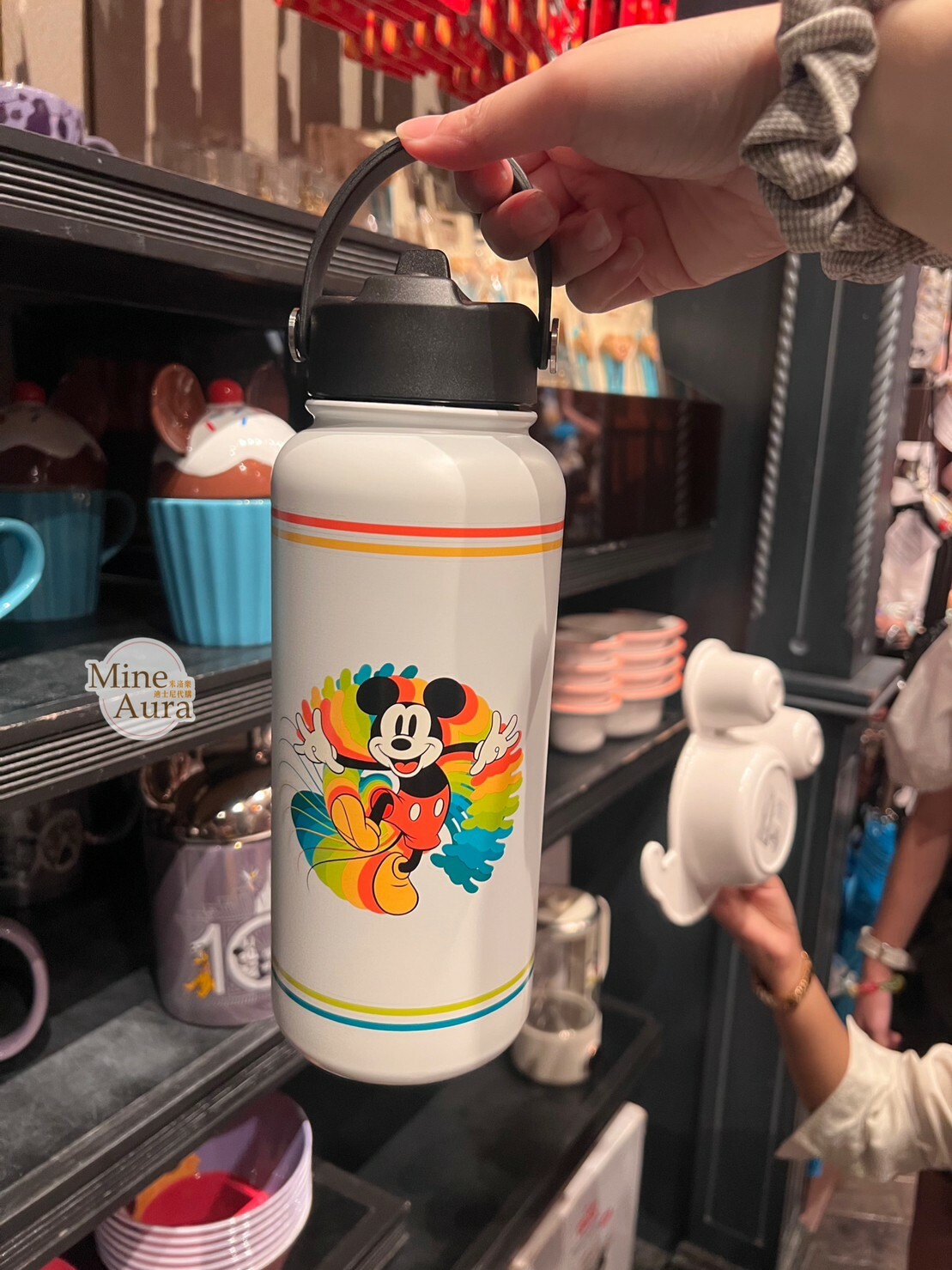 米奇 Mickey 彩色影子圖案  手提 水壺 -香港迪士尼樂園