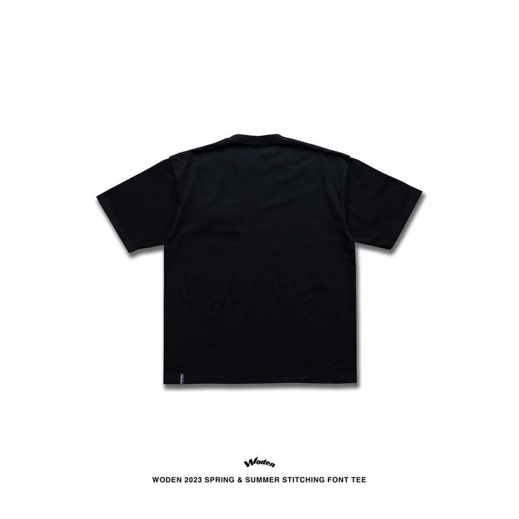WODEN 2023 Spring & Summer Stitching Font tee 黑