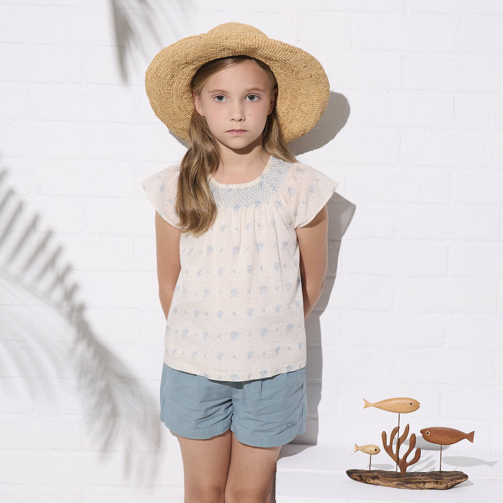 PIPPY 典雅小花點點印花純棉上衣 米