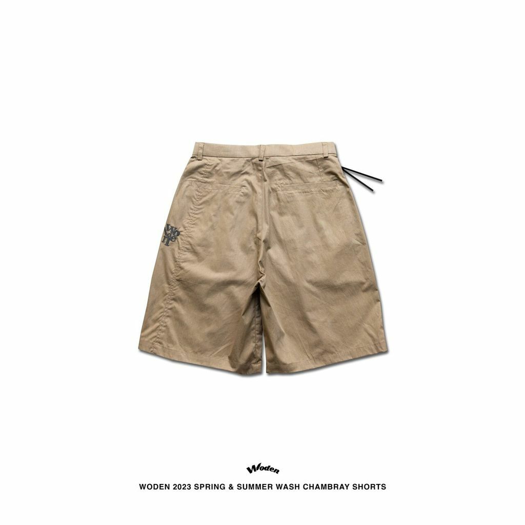 WODEN 2023 Spring & Summer Wash Chambray Shorts 卡其色