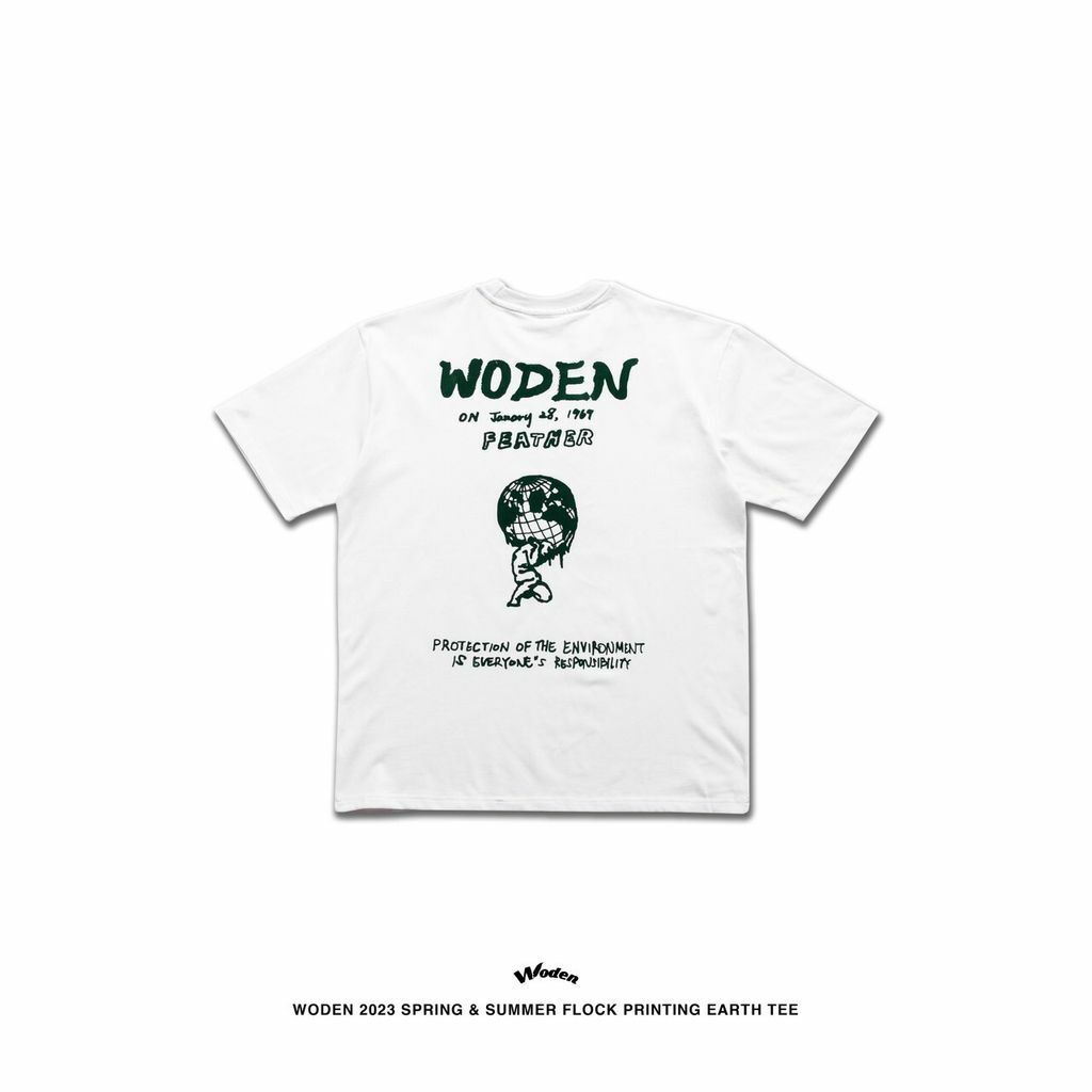 WODEN 2023 Spring & Summer 027 Flock printing earth tee 白