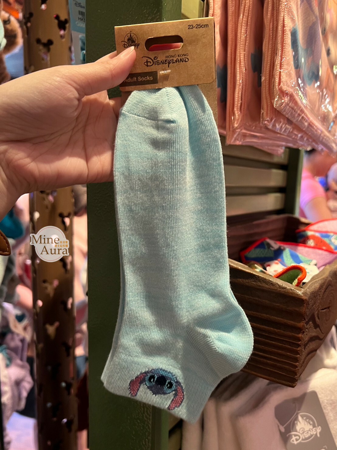 史迪奇 Stitch 大頭logo 圖案 襪子 星際寶貝 Lilo & Stitch -香港迪士尼樂園